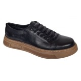 Pantofi barbati casual din piele naturala Negru Gold GKR124N