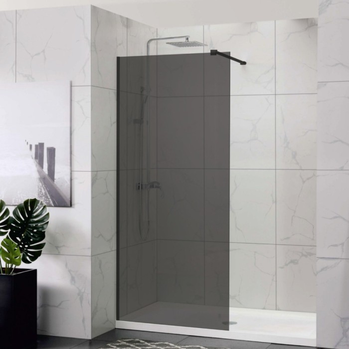 Perete dus tip walk-in, West PW120WST07GB, sticla fumurie, profil negru, 120 x 200 cm
