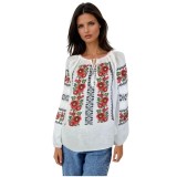 Bluza dama tip ie D24, alb pur/negru , marimea 2XL