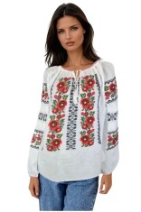 Bluza dama tip ie D24, alb pur/negru , marimea 2XL