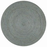 Gossi covor manual, verde masliniu, 150 cm, iuta, rotund