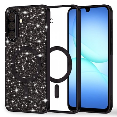 Husa MagSafe pentru Samsung Galaxy A17 4G / A17 5G, Techsuit, Luxury Glitter, Neagra foto