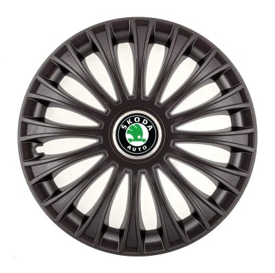 Set 4 Capace Roti, potrivite jantelor de R14, pentru Skoda, model dino Negru foto