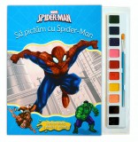 Spider-man. Să pictăm cu Spider-Man. Carte de colorat cu pensulă și acuarele, Litera
