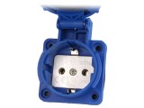 Conector alimentare AC 2P PE 250VAC 16A albastru PIN 3