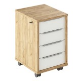 Cumpara ieftin Dulap cu incuietoare natur stejar artizan alb Rioma 43x48x66.7 cm