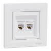 Priza RJ45 dubla UTP CAT5E Schneider Asfora alb EPH4400121
