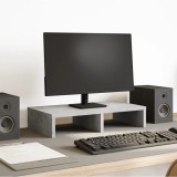 VidaXL Suport de monitor, gri beton, 50x27x10 cm, lemn prelucrat