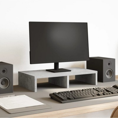 Suport de monitor, gri beton, 50x27x10 cm, lemn prelucrat foto
