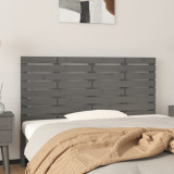 VidaXL Tăblie de pat pentru perete, gri, 126x3x63 cm, lemn masiv pin