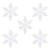 Ornamente Brad Crăciun, Fulgi, Albi, Irizați, Glitter, 10cm, Set 5 Bucăți, Oem