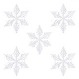 Ornamente Brad Crăciun, Fulgi, Albi, Irizați, Glitter, 10cm, Set 5 Bucăți, Oem