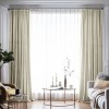 Set draperie din catifea blackout cu rejansa din bumbac tip fagure, Madison, 150x260 cm, densitate 700 g/ml, Meringue, 2 buc