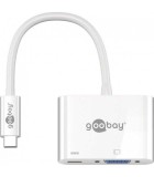 Adaptor multiport USB Type C la USB Type C +VGA alb Goobay