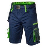 Pantaloni scurti de lucru PREMIUM NEO Tools, elastici, cu buzunare multiple, marimea L