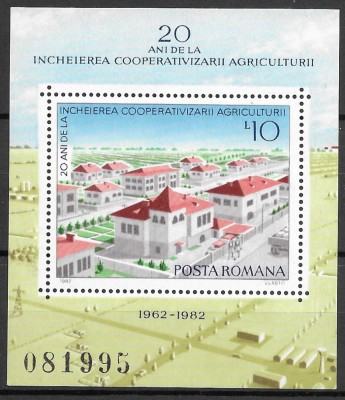 Romania 1982 - 20 ani &amp;icirc;ncheierea colectivizării agriculturii, colita MNH, LP1055 foto