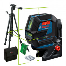 Bosch GCL 2-50 G + RM 10 + BT 150 Nivela laser verde cu linii (20 m) + Suport professional + Stativ foto