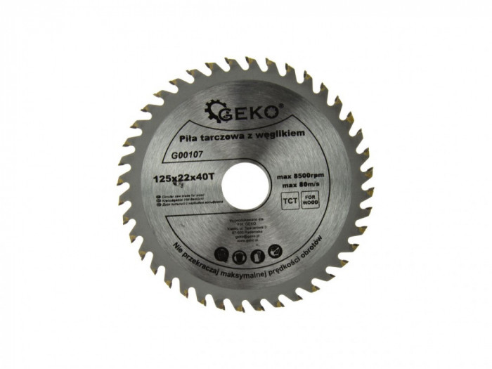 Disc circular pentru lemn 125x22x40T, Geko G00107