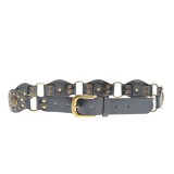 Curea neagra cu inele si elemente decorative vintage