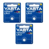 Set 3 baterii LR41, Ag3, V3GA, alkaline, 1.5V, Varta
