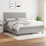 VidaXL Pat continental, gri deschis, 180x200 cm, material textil 3142113