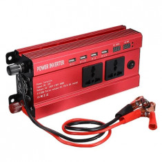 Invertor Auto, 12V, Display Dublu cu 4 Mufe USB, 2 iesiri 1200 W foto