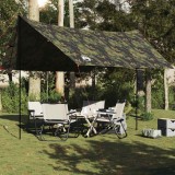 VidaXL Prelată de camping, camuflaj, 462x306x211 cm, impermeabilă
