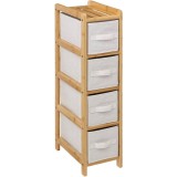 Dulap 5Five Tidy Box cu 5 rafturi, carton presat si bambus, 33x19x78 cm, bej Household NewTrend