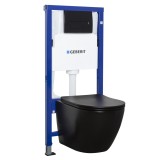 Cumpara ieftin Set rezervor WC suspendat Delos Black Duofix Delta B