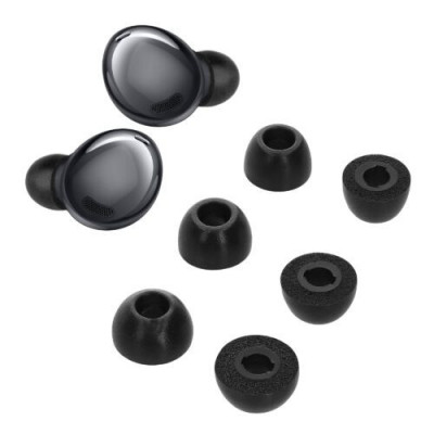 Set 6 Eartip kwmobile pentru Samsung Galaxy Buds Pro, Spuma cu memorie, Negru, 60672.01 foto