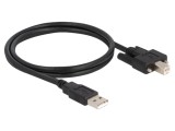 Cablu USB 2.0 DELOCK 1m USB A la USB B aurit 480Mbps negru 87198
