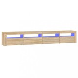 Cumpara ieftin Comoda TV cu lumini LED, stejar sonoma, 240x35x40cm