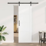 Ușă glisantă cu set de accesorii albă 78x232 cm din lemn solid de pin