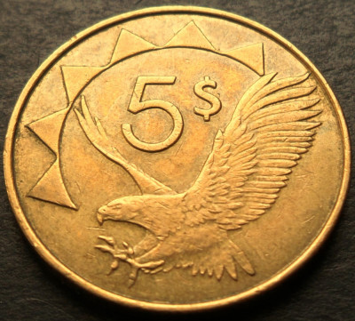 Moneda exotica 5 DOLARI - NAMIBIA, anul 2012 * cod 3342 = excelenta foto