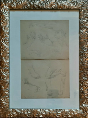 Studiu pentru mana si picior - semnat P.Delvaux foto