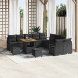 VidaXL Set de canapele pentru grădină 13 pcs Negru 80 x 80 x 71 cm