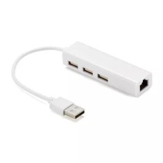 Cablu adaptor USB 2.0 la RJ45 retea Ethernet 100Mbps +HUB 3x USB 2.0 Well