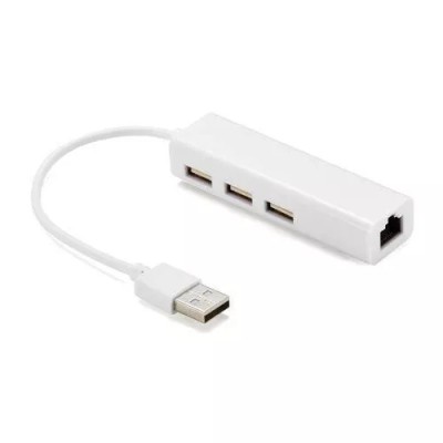 Cablu adaptor USB 2.0 la RJ45 retea Ethernet 100Mbps +HUB 3x USB 2.0 Well foto