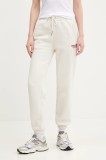 Abercrombie &amp; Fitch pantaloni de trening femei, culoarea bej, cu imprimeu, KI147-5049
