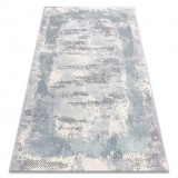 Covor CORE A004 Cadru, Umbrită - structural, două niveluri de l&acirc;nă, fildeș / gri / albastru, 160x220 cm