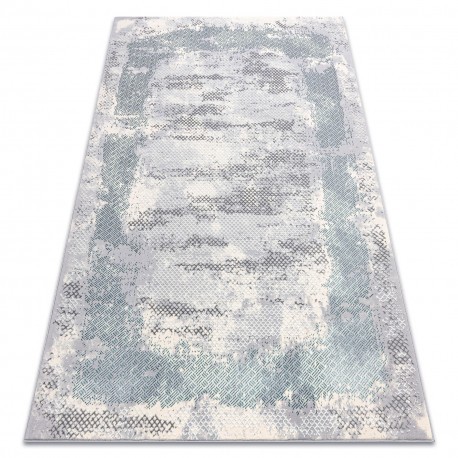 Covor CORE A004 Cadru, Umbrită - structural, două niveluri de l&acirc;nă, fildeș / gri / albastru, 160x220 cm