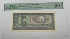 bancnota romaneasca de colectie - 25 lei 1966 gradata PMG EPQ66