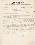 A1101 Scrisoare adresată lui Victor V&acirc;lcovici firma &bdquo;Orex&rdquo;, Oficiul Rom&acirc;n pentru Activarea Comerțului Exterior Societate Anonimă, 1937
