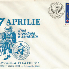 România, Ziua mondială a sănătăţii, plic, Suceava, 1982