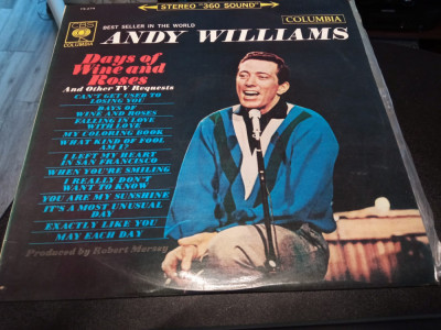 Vinil &amp;quot;Japan Press&amp;quot; Andy Williams &amp;ndash; Days Of Wine And Roses (VG+) foto