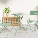 VidaXL Masă de Grădină Pliabilă Verde Mint 55x55x73 cm din oțel de la