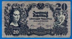 (9) BANCNOTA AUSTRIA - 20 SCHILLING 1945 (29 MAI 1945)