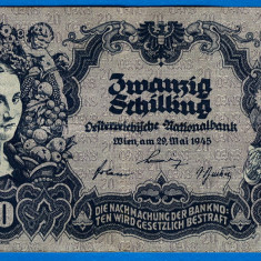 (9) BANCNOTA AUSTRIA - 20 SCHILLING 1945 (29 MAI 1945)