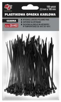 MA Professional Set 100 Buc Colier Plastic 2,5X100MM Negru 20-H02 foto