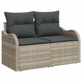VidaXL Set de canapele pentru grădină 11 pcs Gri deschis Rattan poli